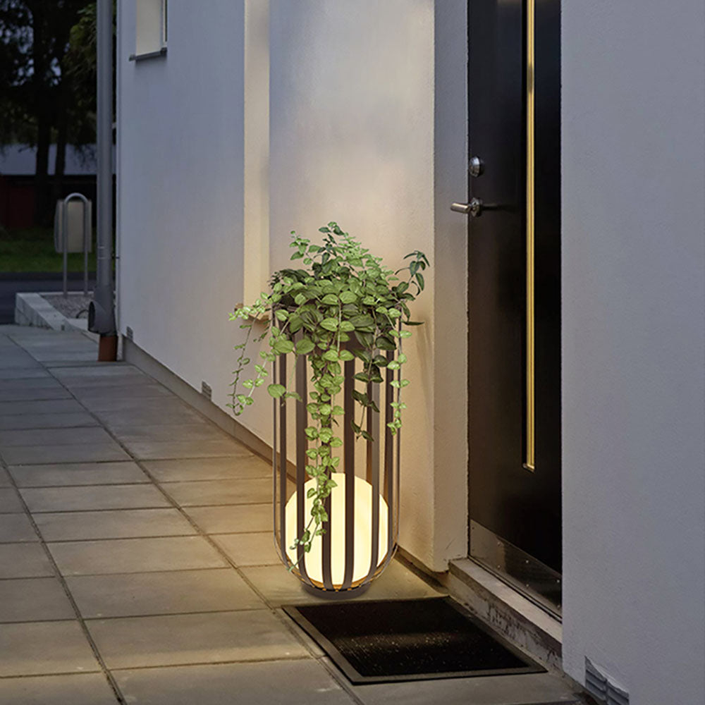 Orr Modern Globe Solar Rechargeable Outdoor Floor Lamp