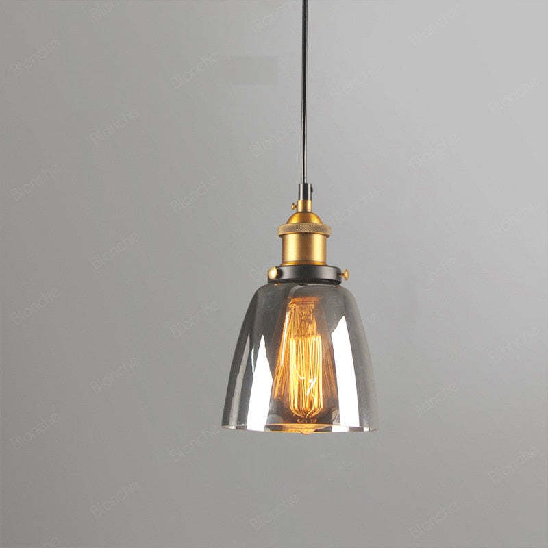 Arisha Industrial Metal/Glass Pendant Light Dining Room