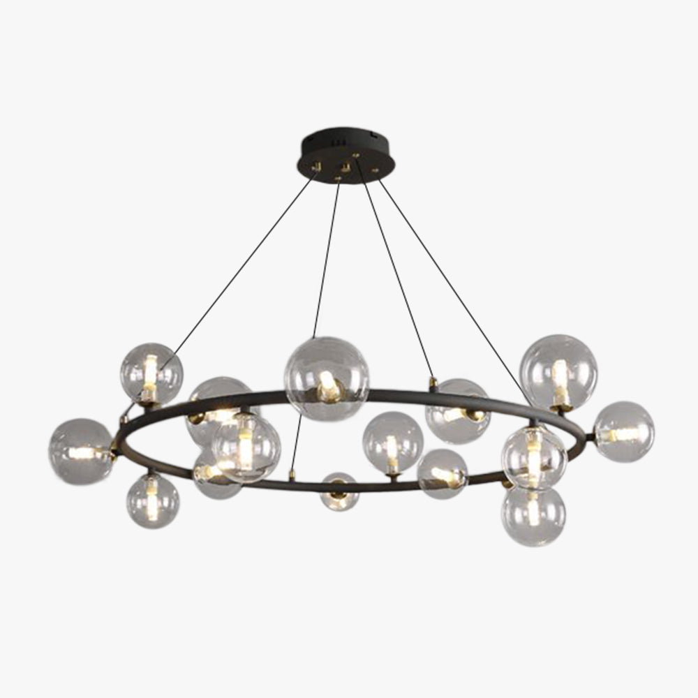 Valentina Modern Glass Globe Ring Chandelier - Letslighting