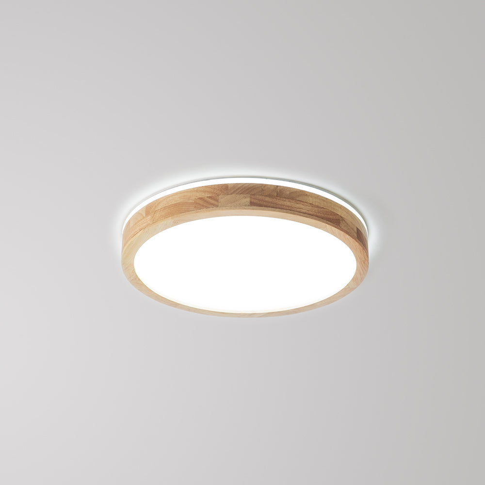 Muto Nordic Acrylic/Wood Flush Mount Ceiling Light Wood - Letslighting