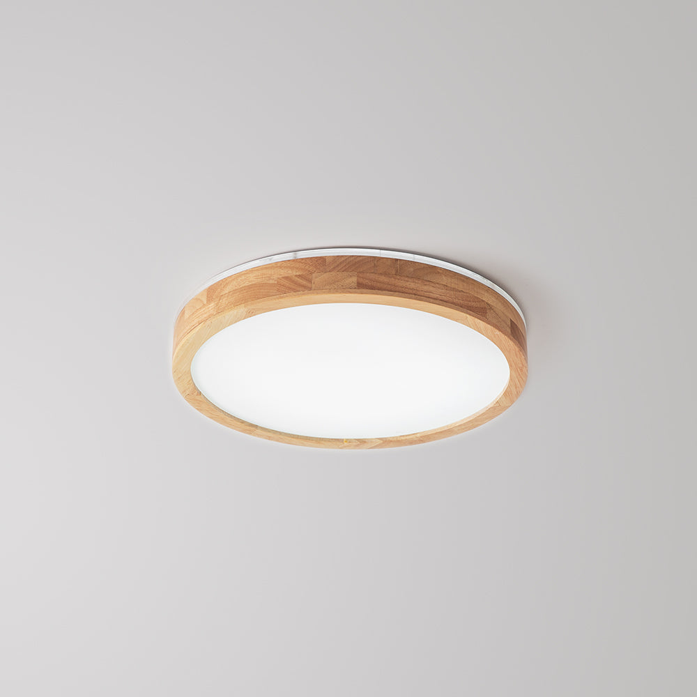 Muto Nordic Acrylic/Wood Flush Mount Ceiling Light Wood - Letslighting