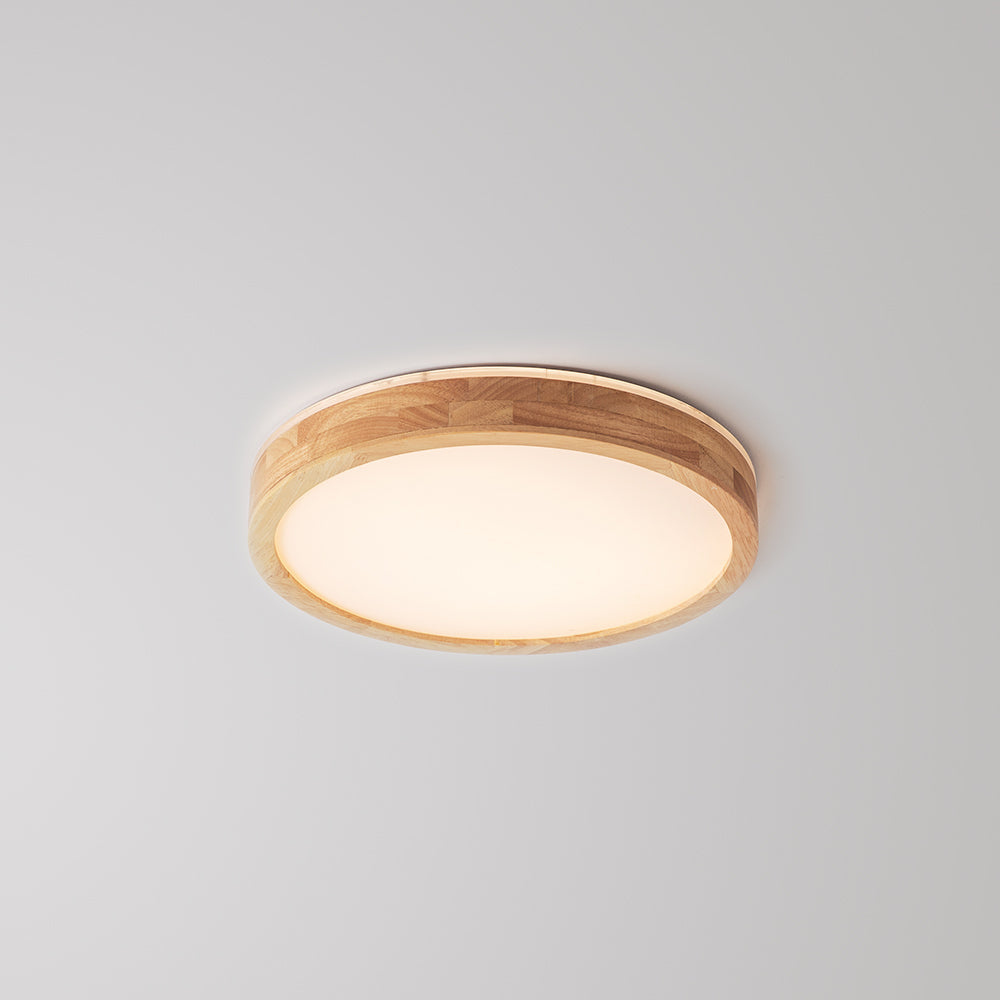 Muto Nordic Acrylic/Wood Flush Mount Ceiling Light Wood - Letslighting