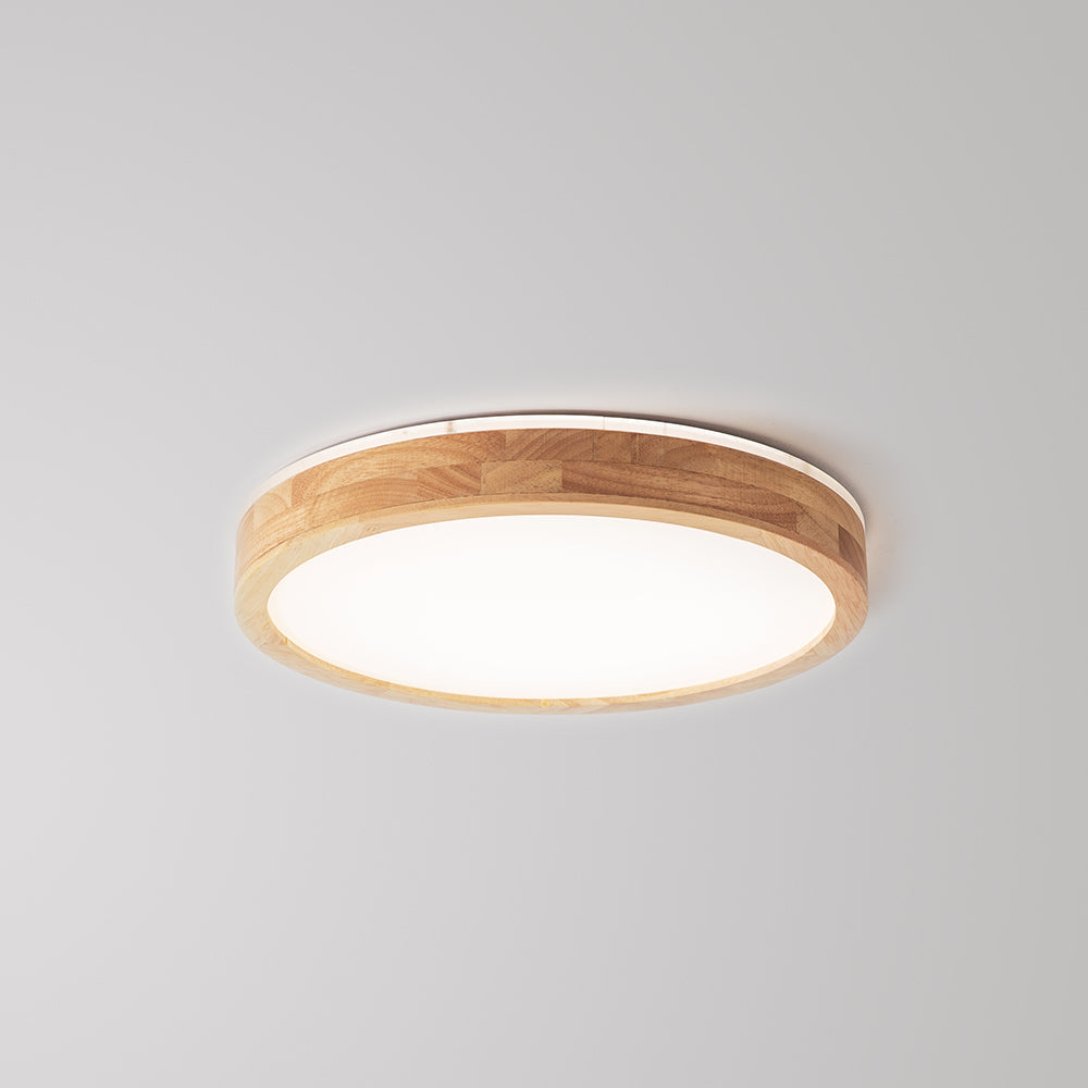 Muto Nordic Acrylic/Wood Flush Mount Ceiling Light Wood - Letslighting