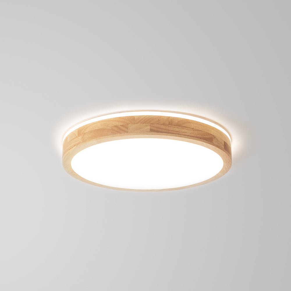 Muto Nordic Acrylic/Wood Flush Mount Ceiling Light Wood - Letslighting