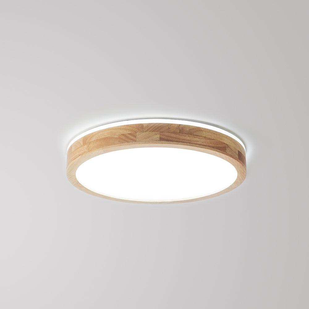 Muto Nordic Acrylic/Wood Flush Mount Ceiling Light Wood - Letslighting