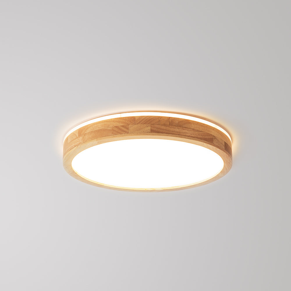 Muto Nordic Acrylic/Wood Flush Mount Ceiling Light Wood - Letslighting