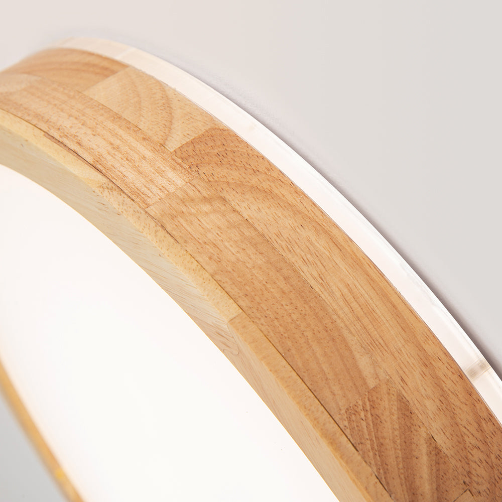 Muto Nordic Acrylic/Wood Flush Mount Ceiling Light Wood - Letslighting