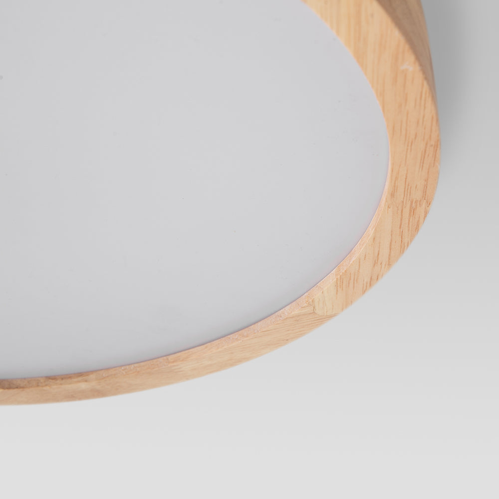Muto Nordic Acrylic/Wood Flush Mount Ceiling Light Wood - Letslighting
