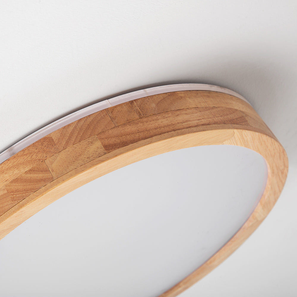 Muto Nordic Acrylic/Wood Flush Mount Ceiling Light Wood - Letslighting