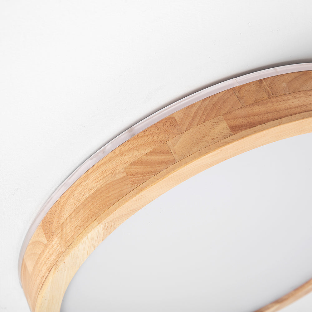 Muto Nordic Acrylic/Wood Flush Mount Ceiling Light Wood - Letslighting