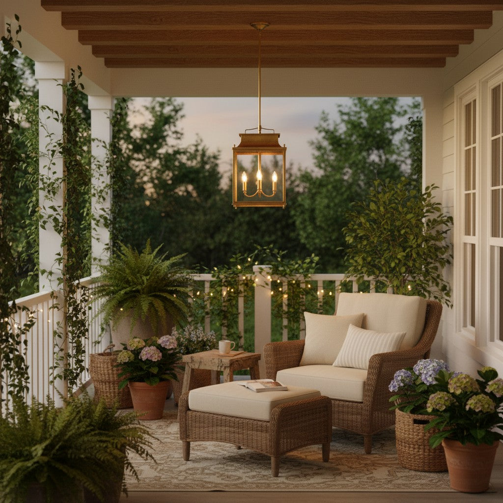 Guard Outdoor Brass Metal Pendant Light