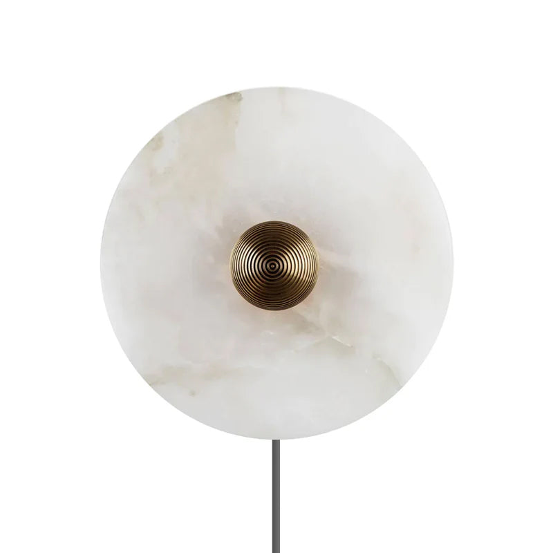 Round Alabaster Plug In Wall Lamp - Letslighting