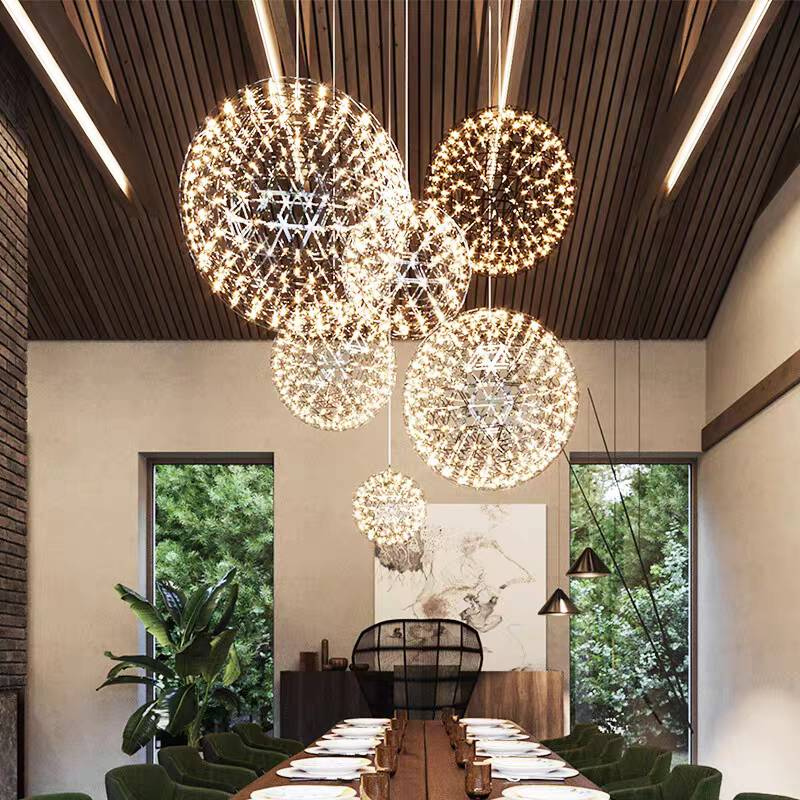 Arisha Firework Art Deco Orbit Shade Pendant Light Living Room - Letslighting