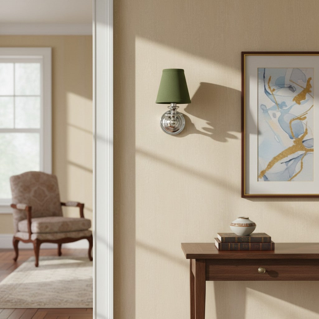 Elite White Fabric Wall Sconce Contemporary Bathrooms