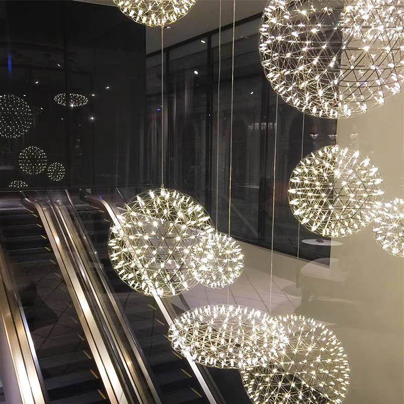 Arisha Firework Art Deco Orbit Shade Pendant Light Living Room - Letslighting