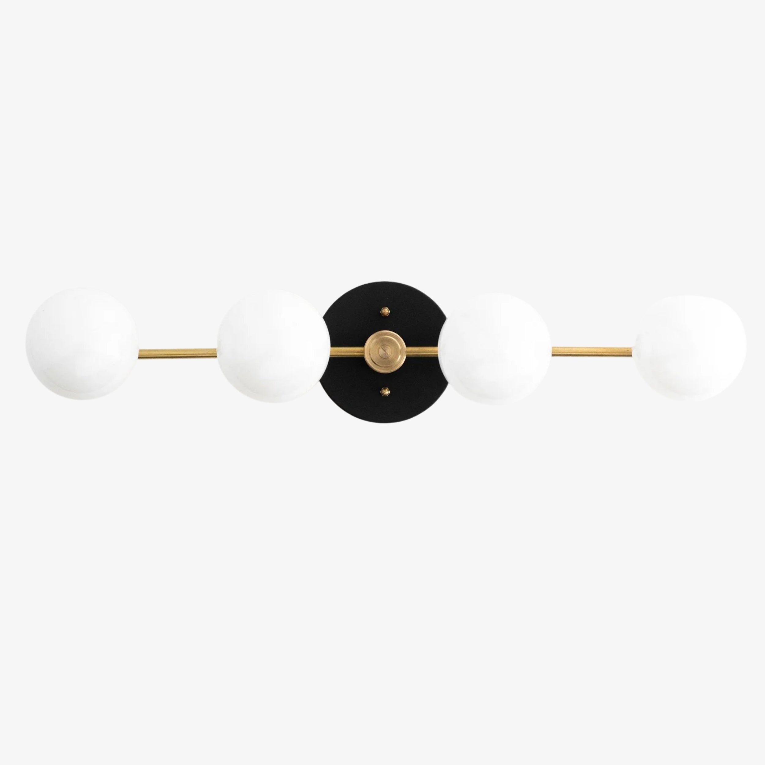 Pearl Brass Milk Glass 4-Light Wall Sconce Bathroom