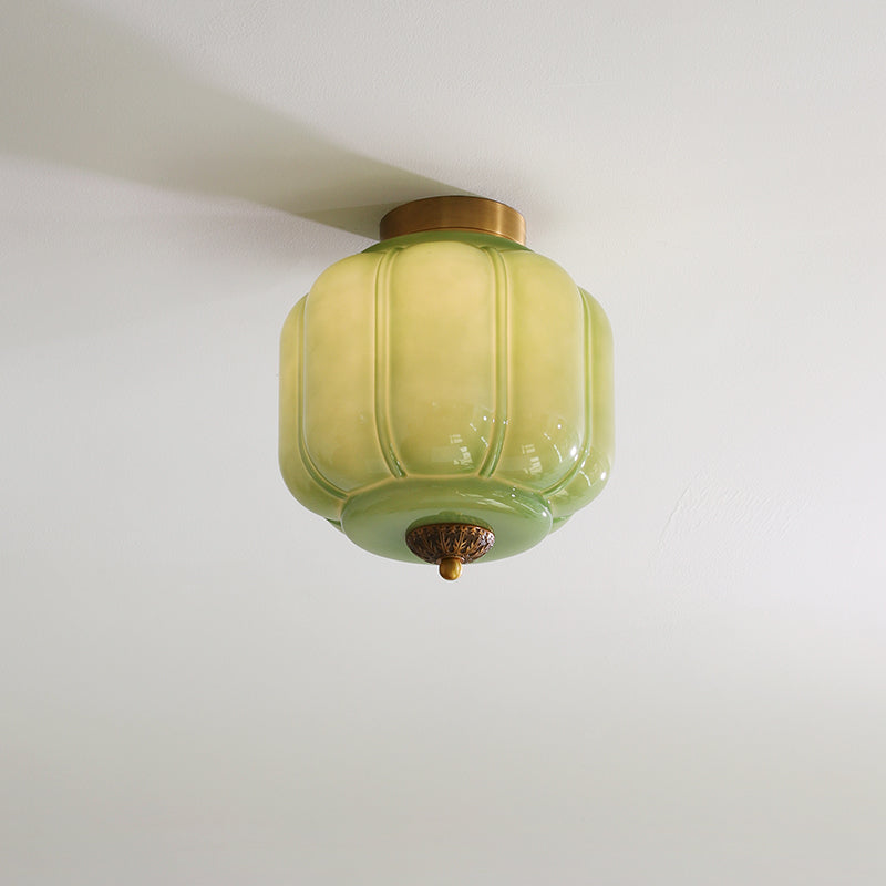 Elyra Green Glass Ceiling Lamp