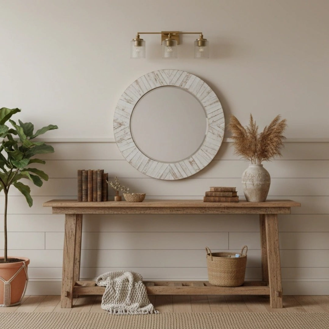 Haze 3-Light Ribbed Glass Wall Sconce