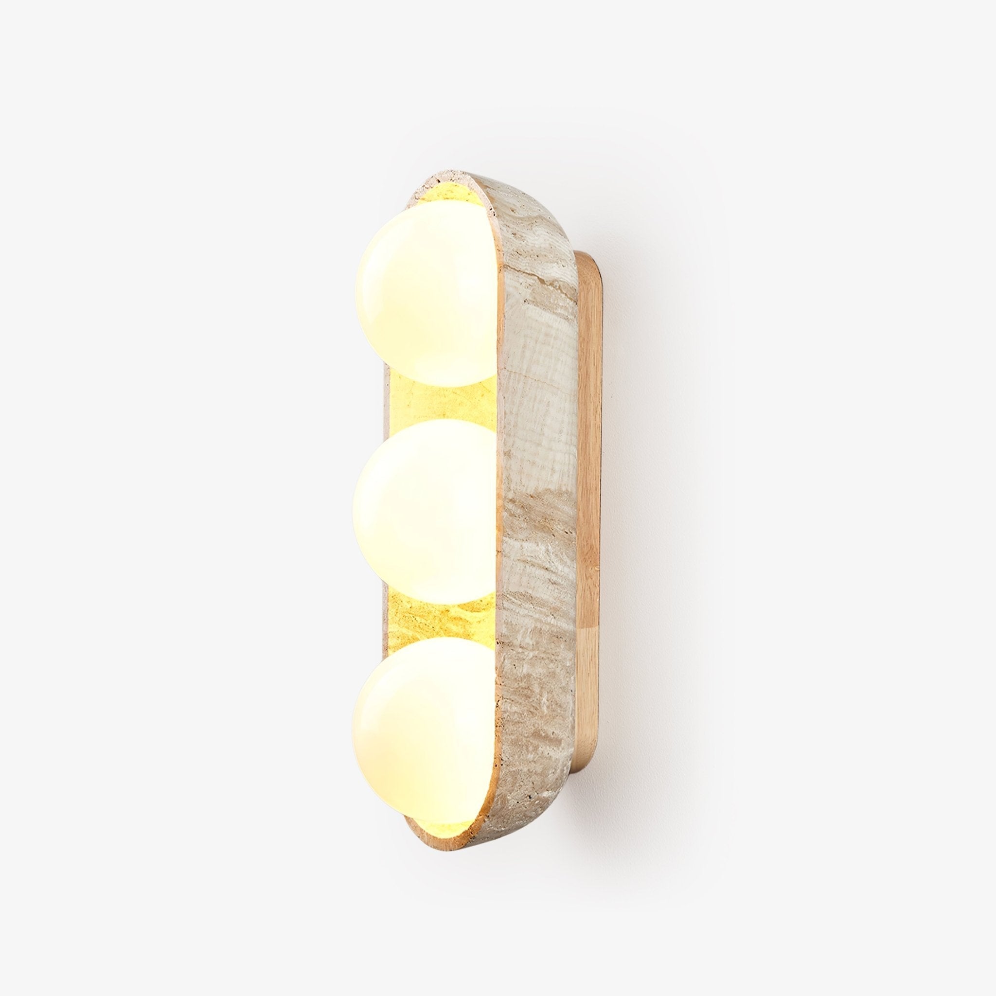 Trio Globe Travertine Wall Sconce