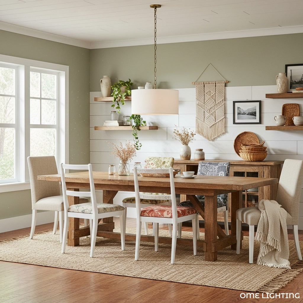 Rowan  Linen Drum Pendant Light  For Kitchen