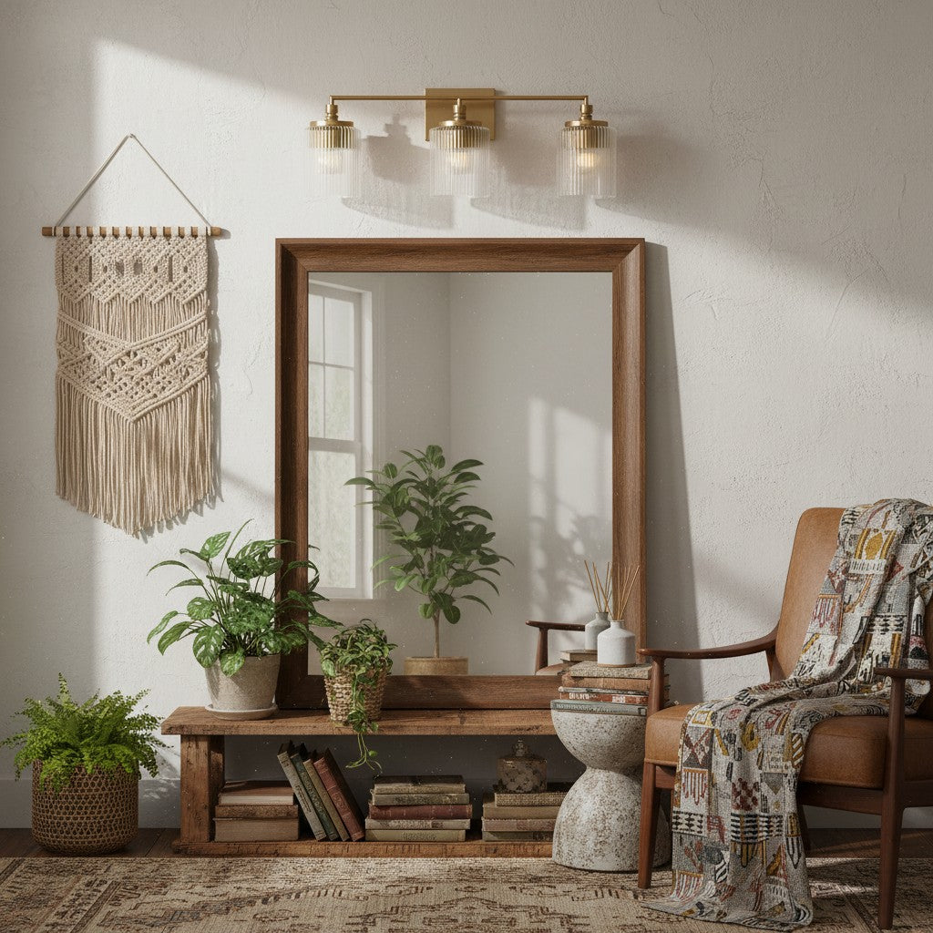 Haze 3-Light Ribbed Glass Wall Sconce