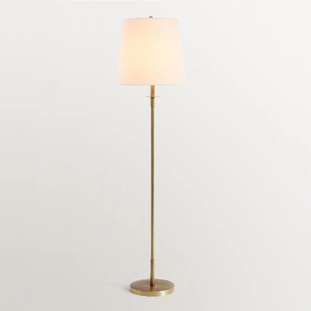 Lodge Brass Linen Floor Lamp