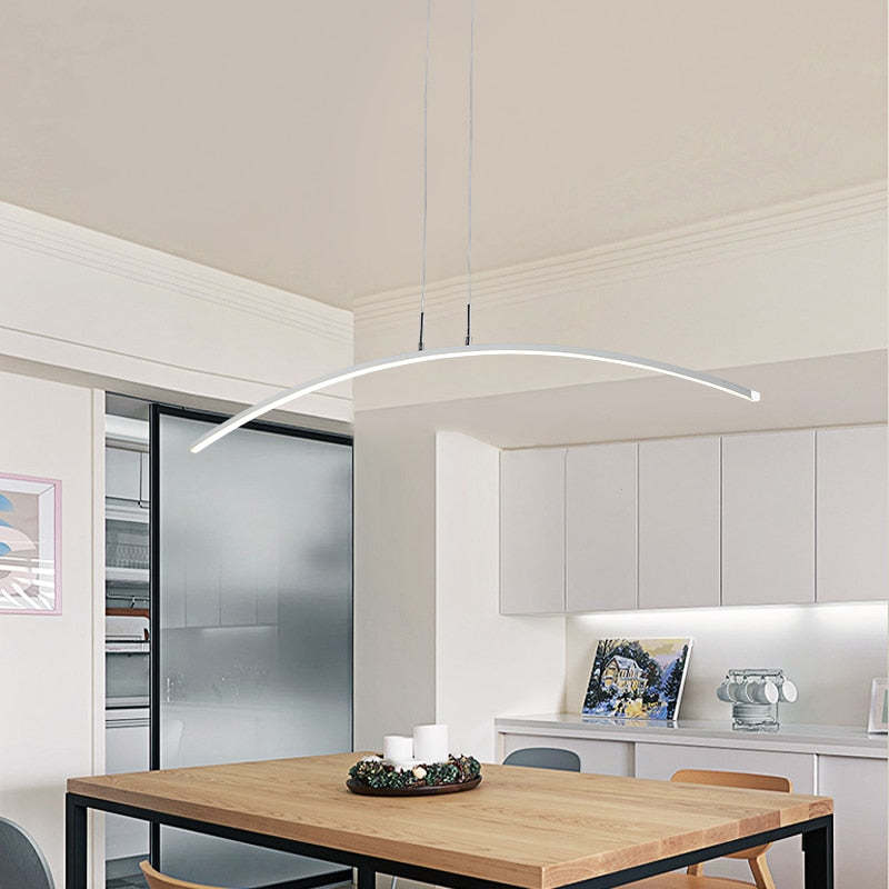 Arisha Curved Linear Pendant Light for Dining Room