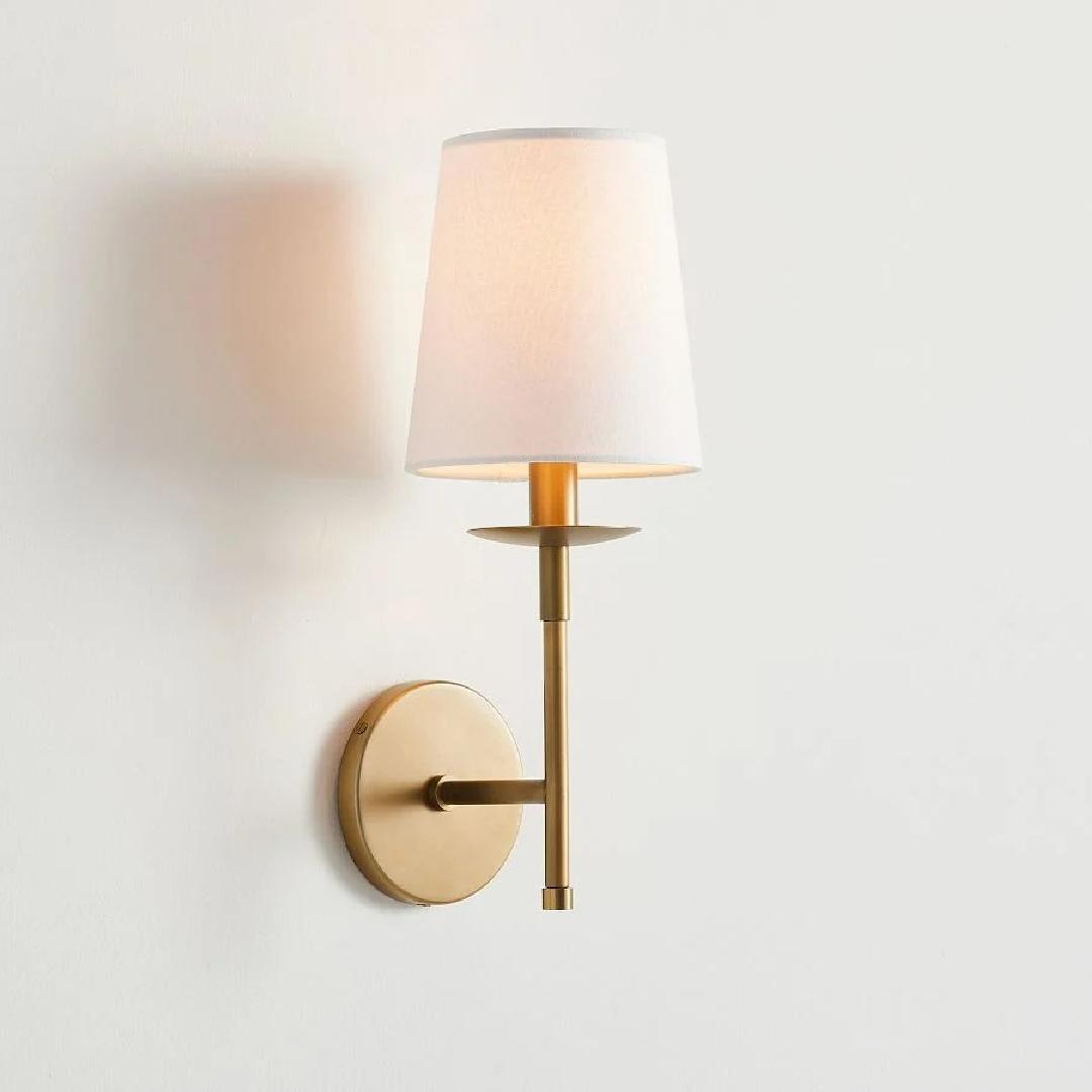 Lodge Brass Fabric Wall Light