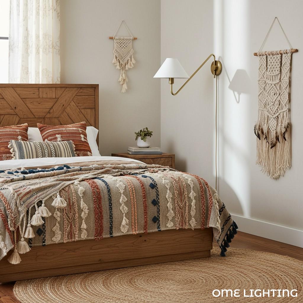 Vector Wall Lamp Brass&Fabric Plug-in
