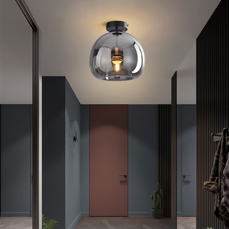 Arisha Modern Dome Glass Semi-Flush Mount Ceiling Light Pendant Light