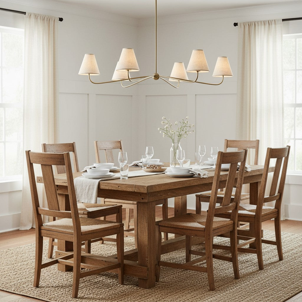 Fibura Pleated Shade Chandelier for Traditional Dining Room