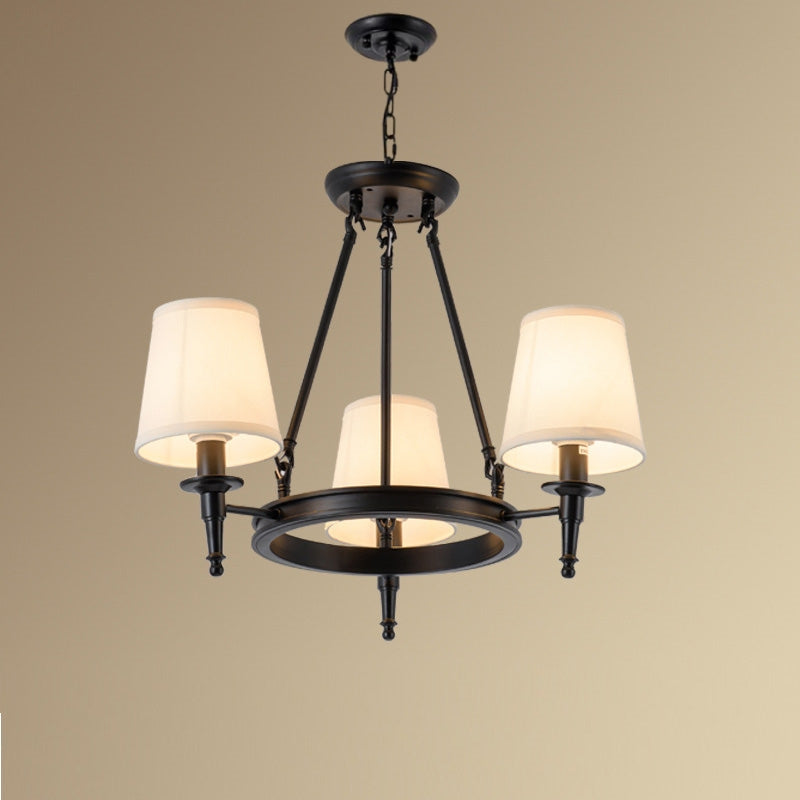 Silva Vintage Ring Fabric Chandelier Copper - Letslighting