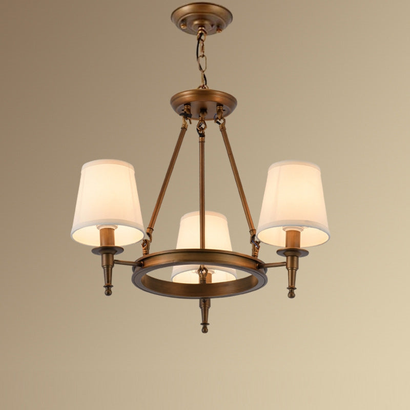 Silva Vintage Ring Fabric Chandelier Copper - Letslighting