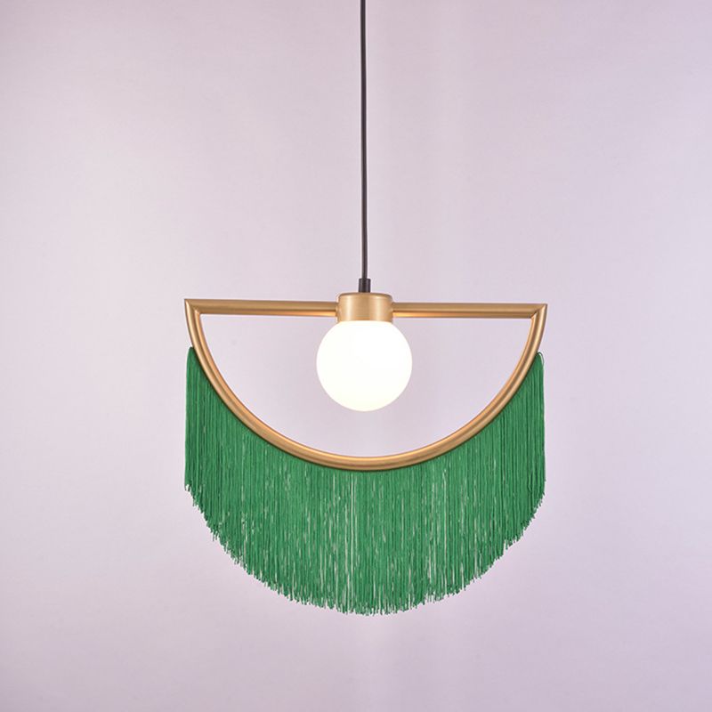 Arisha Retro Fringe Fabric Pendant Light