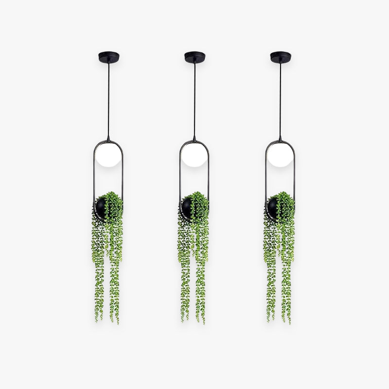 Natural Plant Pot Ball Pendant Light - Letslighting