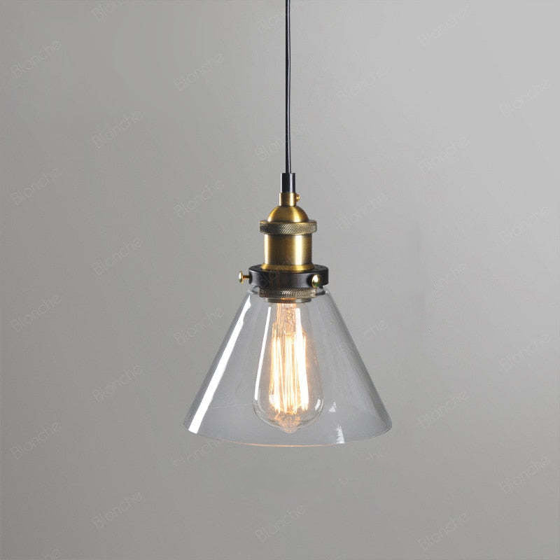 Arisha Industrial Metal/Glass Pendant Light Dining Room