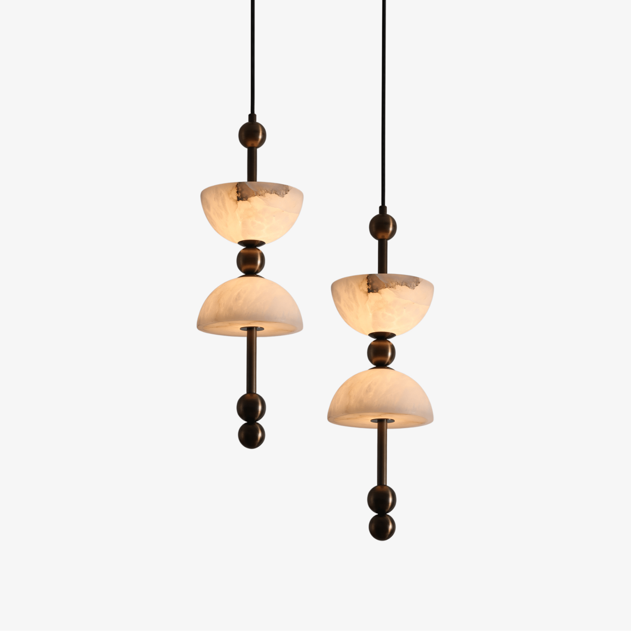 Duo Modern Glass & Metal Pendant Light