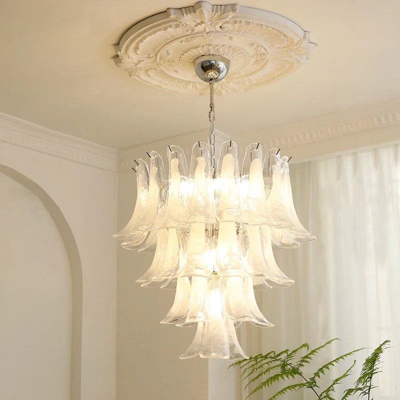 Aurora Chandelier Murano Glass Petals Vintage - Letslighting