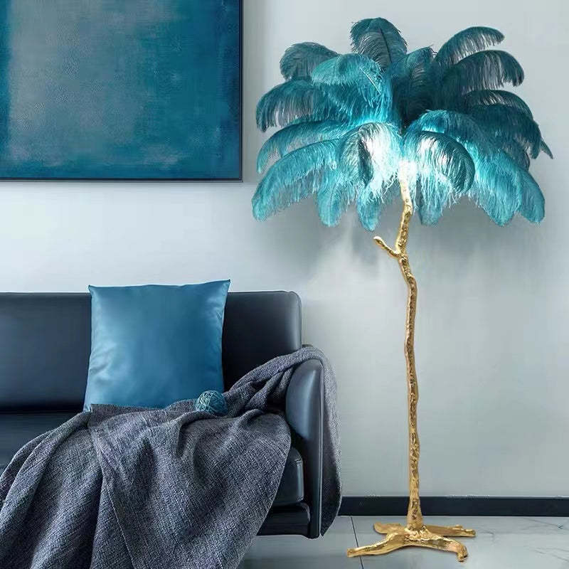 O'Moore Nordic Luxury Unique Ostrich Feather Floor Lamp/Table Lamp - Letslighting