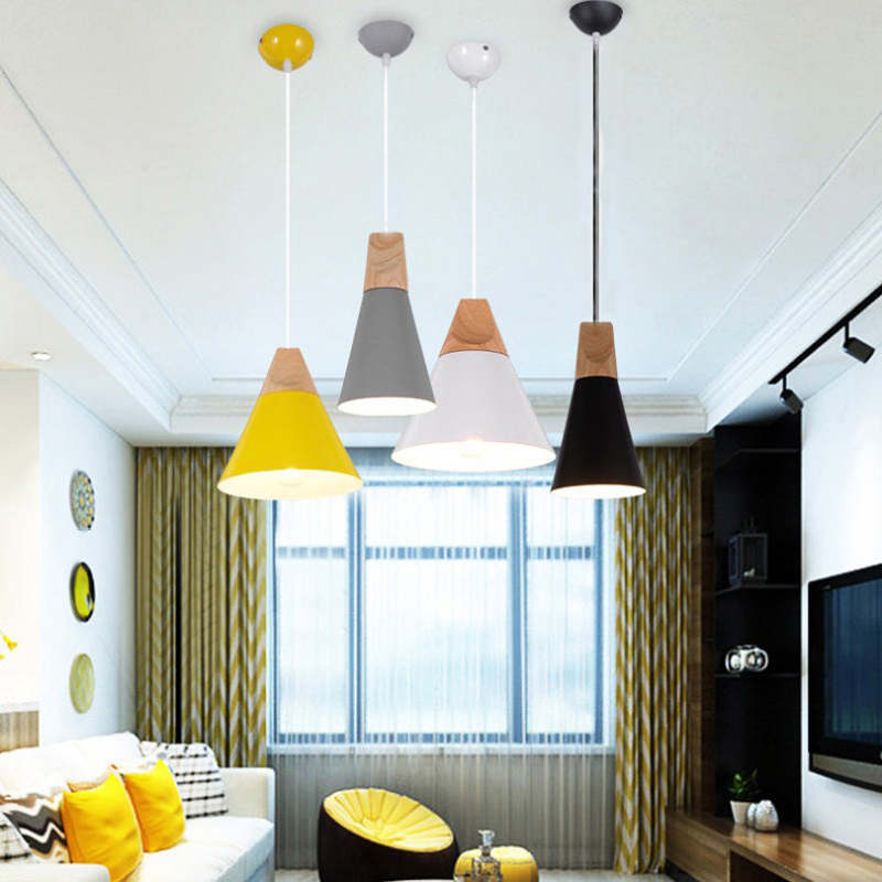 Valentina Multi-Shaped Wood And Pendant Light, 6 Colors - Letslighting