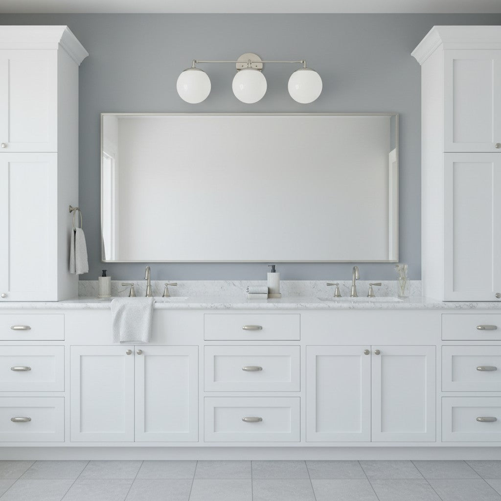 Pearl 2/3-Light Wall Sconce Milk Glass Hallway