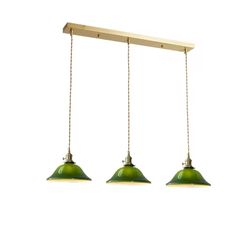Valentina Rustic Vintage LED Pendant Light Copper Glass Dining Room