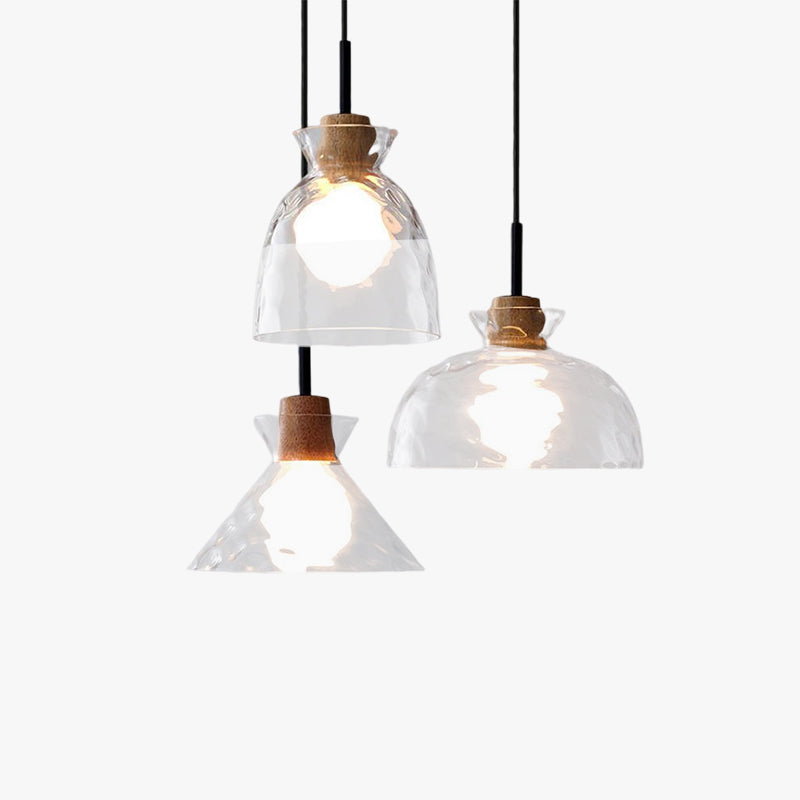 Arisha Minimalist Geometric Glass Pendant Light, Dining Room