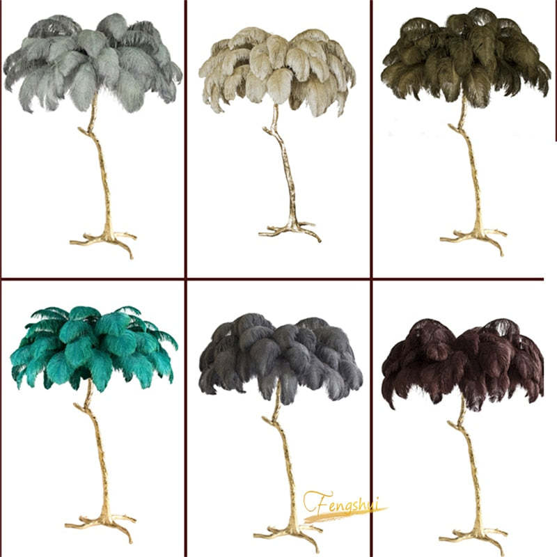 O'Moore Nordic Luxury Unique Ostrich Feather Floor Lamp/Table Lamp - Letslighting