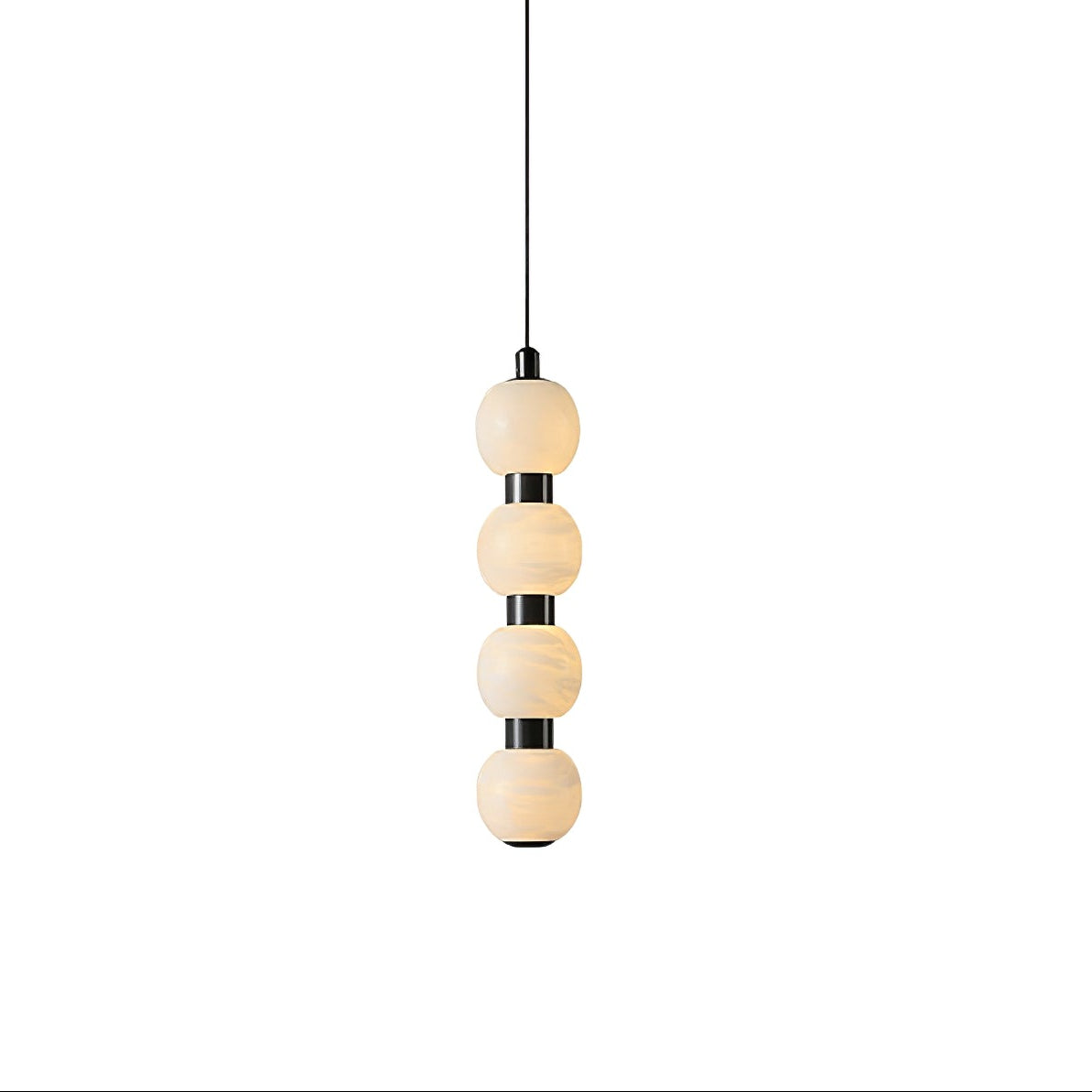Orbique Modern Metal & Alabaster Pendant Light
