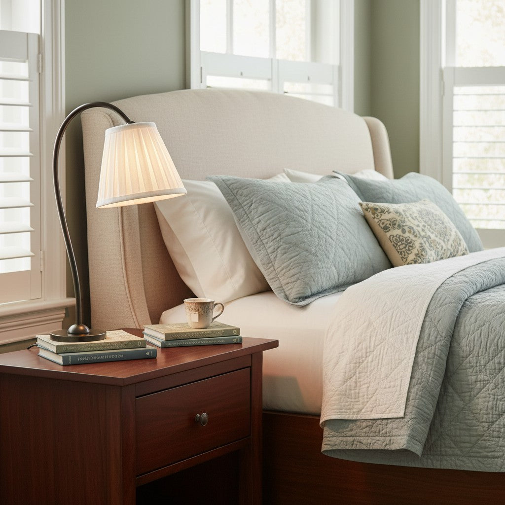Grace Brass Linen Shade Table Lamp