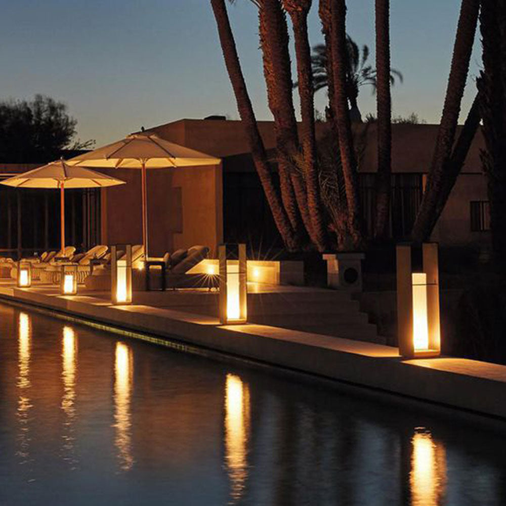Orr Minimalist Cuboid Candle Outdoor Floor Lamp Garden