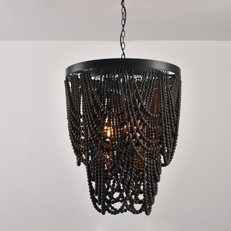 Silva LED Pendant Lights Rust Wood Metal Living Room Badroom