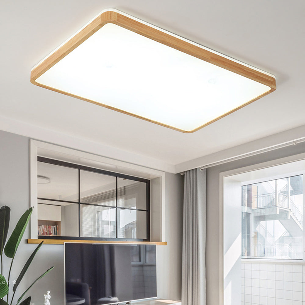 Muto Nordic Acrylic/Wood Flush Mount Ceiling Light Wood - Letslighting