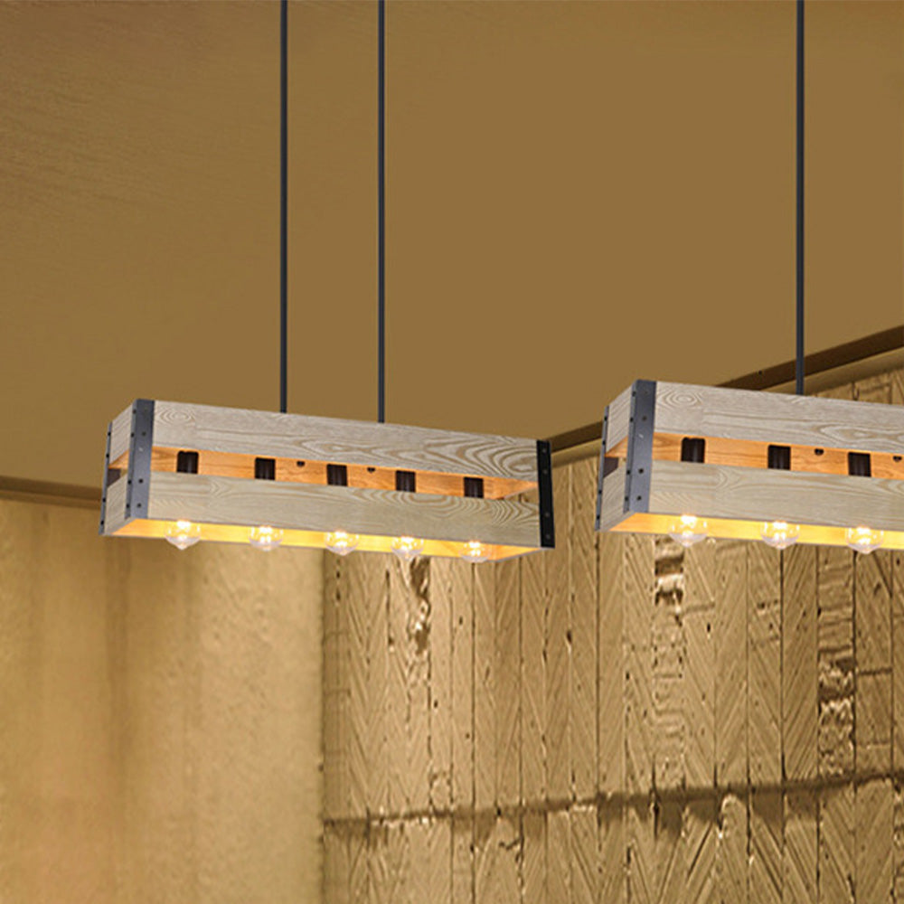 Epoch Retro LED Metal/Wood Pendant Light Living Room/Bedroom